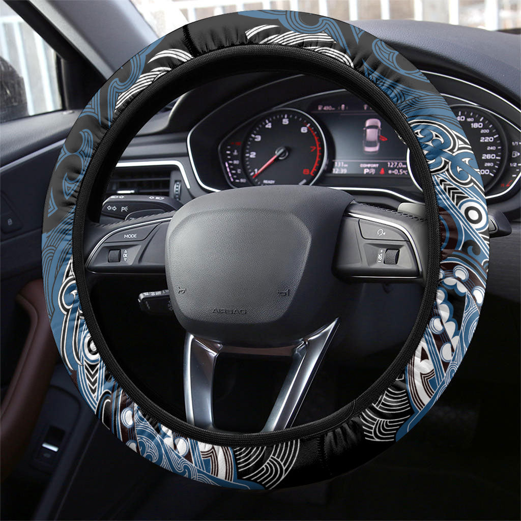 Aotearoa Iwi Ngati Mutunga Steering Wheel Cover Maori Kowhaiwhai Pattern