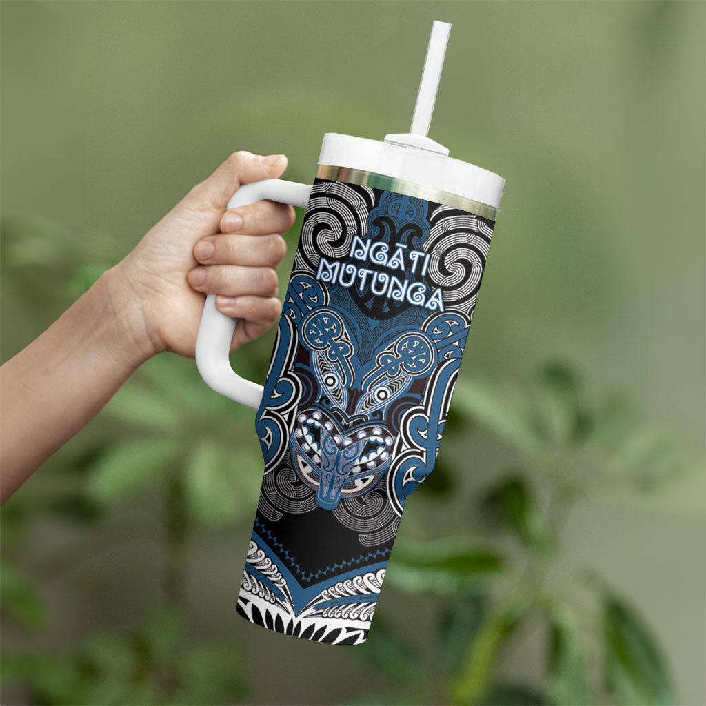 Aotearoa Iwi Ngati Mutunga Personalised Tumbler With Handle Maori Kowhaiwhai Pattern