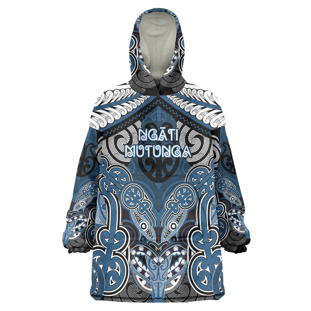 Aotearoa Iwi Ngati Mutunga Personalised Wearable Blanket Hoodie Maori Kowhaiwhai Pattern