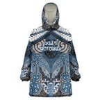 Aotearoa Iwi Ngati Mutunga Personalised Wearable Blanket Hoodie Maori Kowhaiwhai Pattern