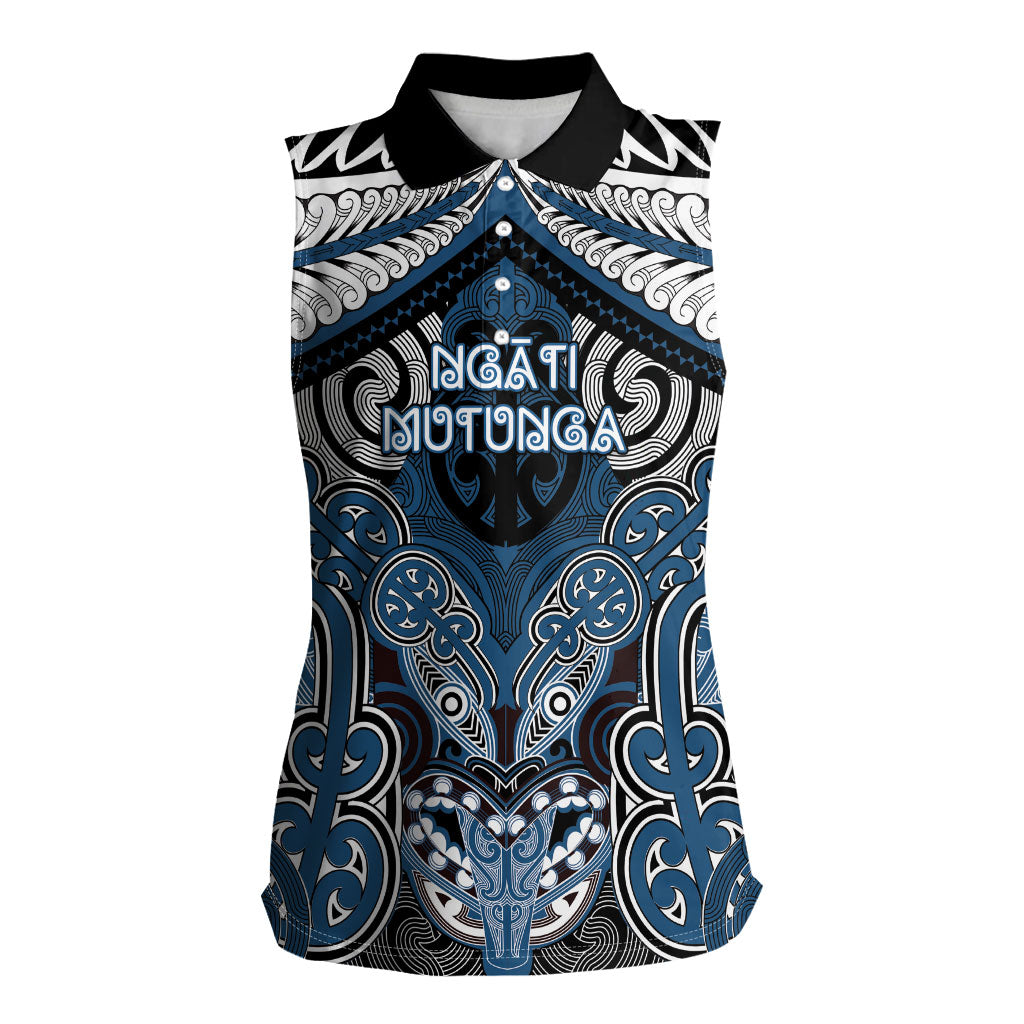 Aotearoa Iwi Ngati Mutunga Personalised Women Sleeveless Polo Shirt Maori Kowhaiwhai Pattern