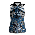 Aotearoa Iwi Ngati Mutunga Personalised Women Sleeveless Polo Shirt Maori Kowhaiwhai Pattern