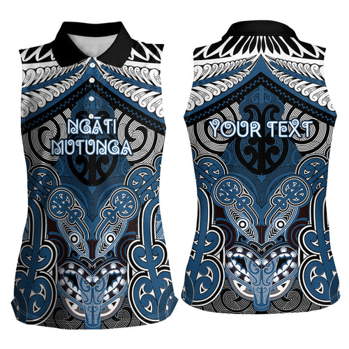 Aotearoa Iwi Ngati Mutunga Personalised Women Sleeveless Polo Shirt Maori Kowhaiwhai Pattern
