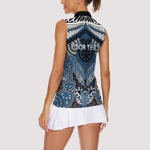 Aotearoa Iwi Ngati Mutunga Personalised Women Sleeveless Polo Shirt Maori Kowhaiwhai Pattern