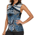 Aotearoa Iwi Ngati Mutunga Personalised Women Sleeveless Polo Shirt Maori Kowhaiwhai Pattern