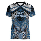 Aotearoa Iwi Ngati Mutunga Personalised Women V-Neck T-Shirt Maori Kowhaiwhai Pattern