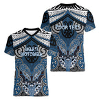 Aotearoa Iwi Ngati Mutunga Personalised Women V-Neck T-Shirt Maori Kowhaiwhai Pattern