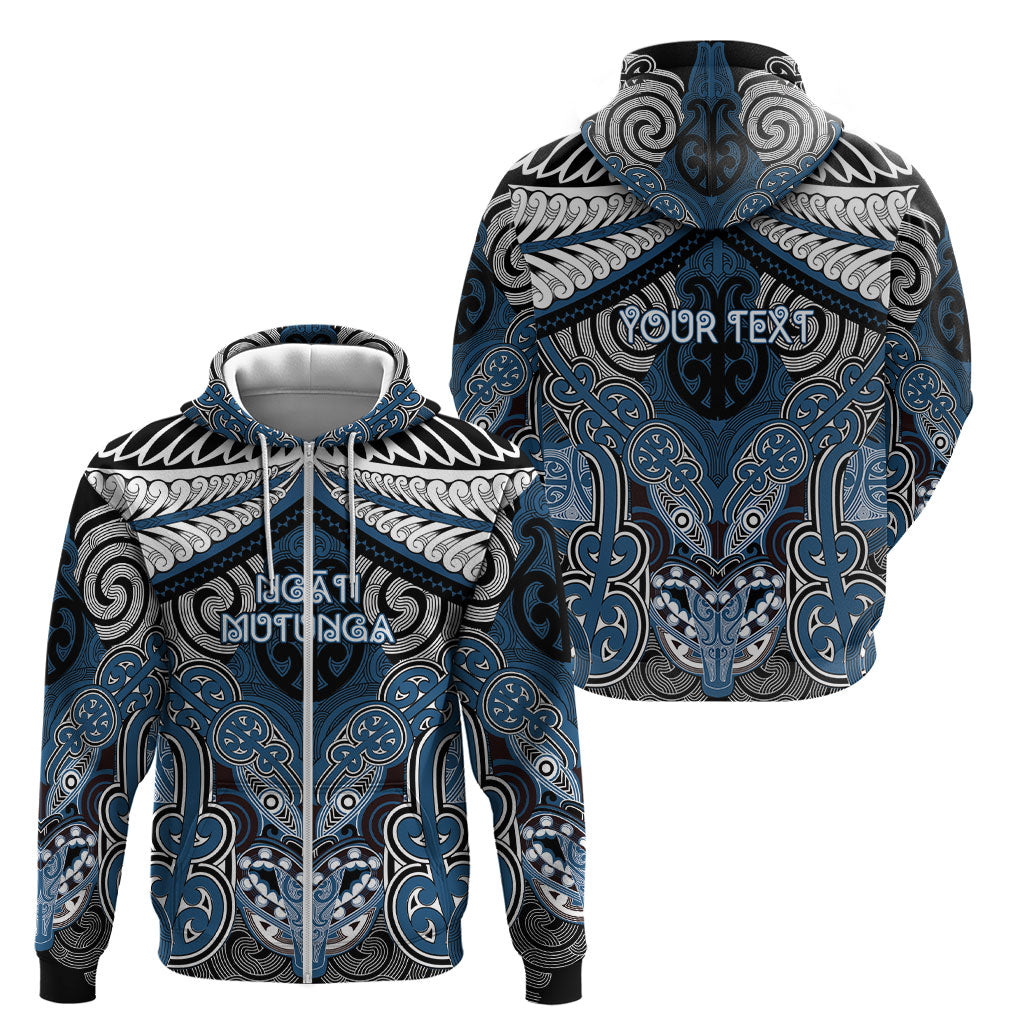 Aotearoa Iwi Ngati Mutunga Personalised Zip Hoodie Maori Kowhaiwhai Pattern