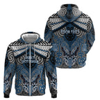 Aotearoa Iwi Ngati Mutunga Personalised Zip Hoodie Maori Kowhaiwhai Pattern
