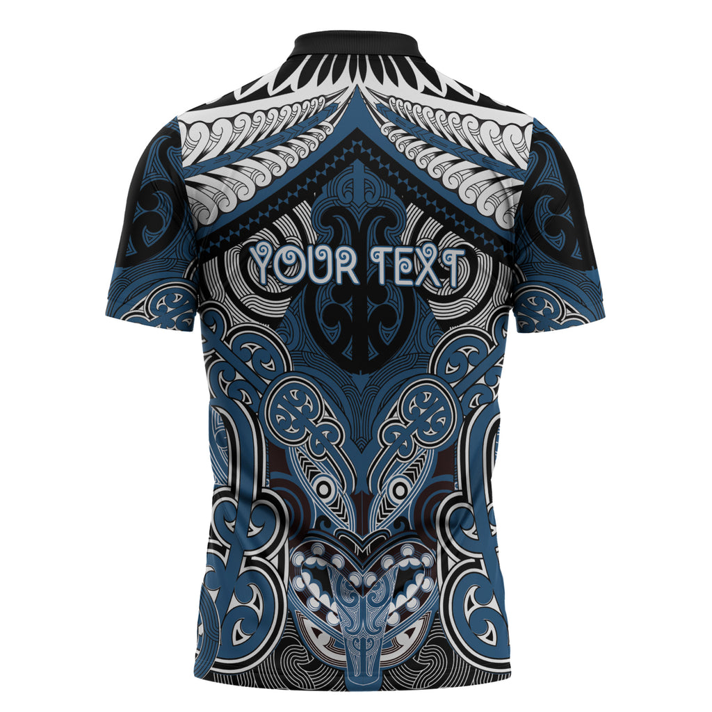 Aotearoa Iwi Ngati Mutunga Personalised Zipper Polo Shirt Maori Kowhaiwhai Pattern