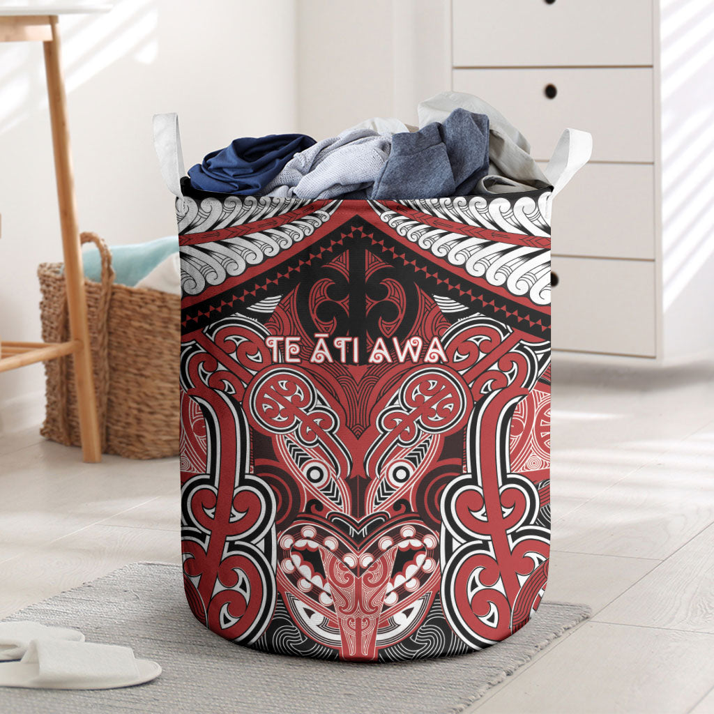 Aotearoa Iwi Te Ati Awa Laundry Basket Maori Kowhaiwhai Pattern