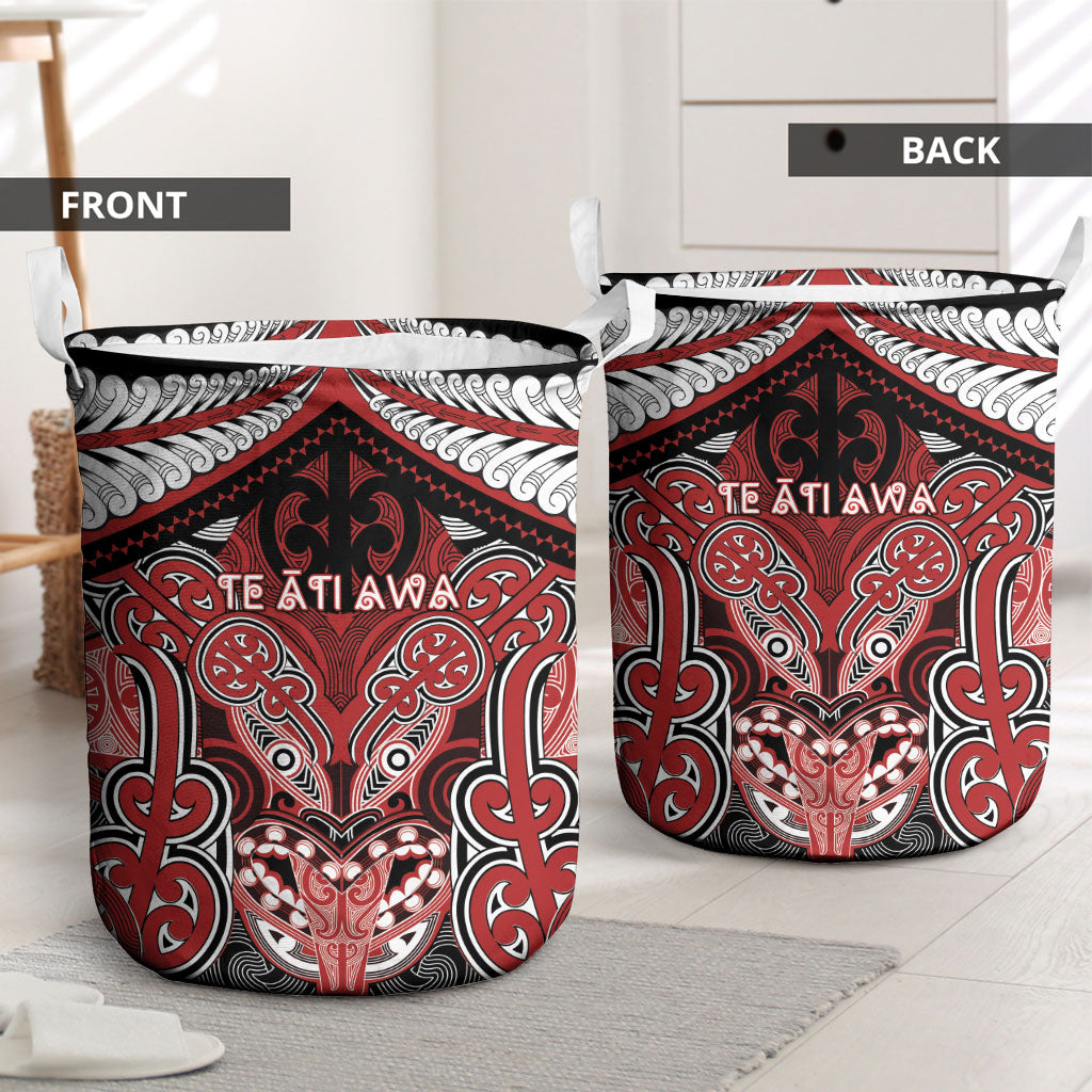 Aotearoa Iwi Te Ati Awa Laundry Basket Maori Kowhaiwhai Pattern