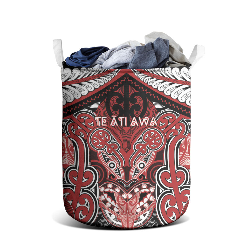 Aotearoa Iwi Te Ati Awa Laundry Basket Maori Kowhaiwhai Pattern