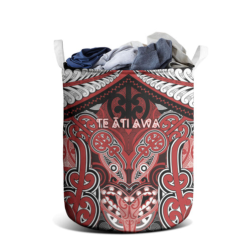 Aotearoa Iwi Te Ati Awa Laundry Basket Maori Kowhaiwhai Pattern