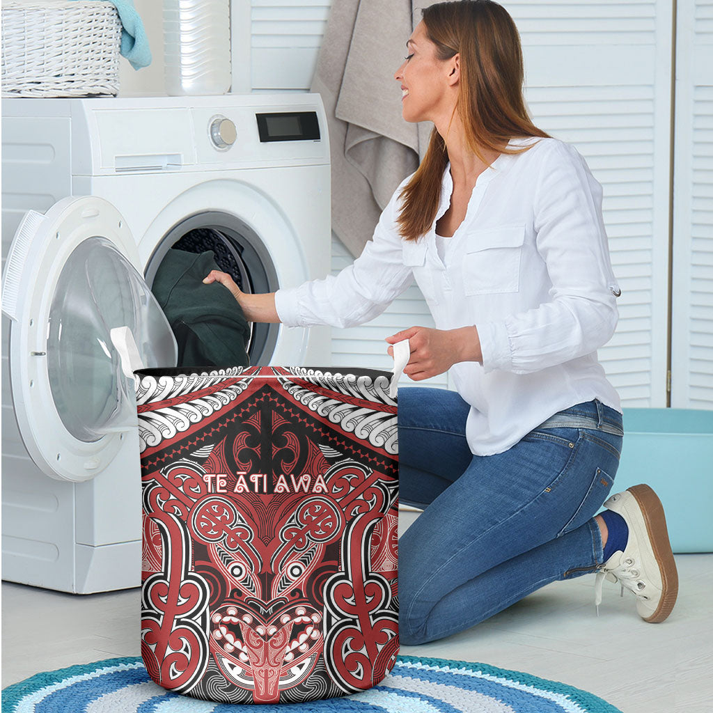 Aotearoa Iwi Te Ati Awa Laundry Basket Maori Kowhaiwhai Pattern