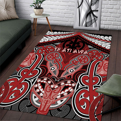 Aotearoa Iwi Te Ati Awa Area Rug Maori Kowhaiwhai Pattern