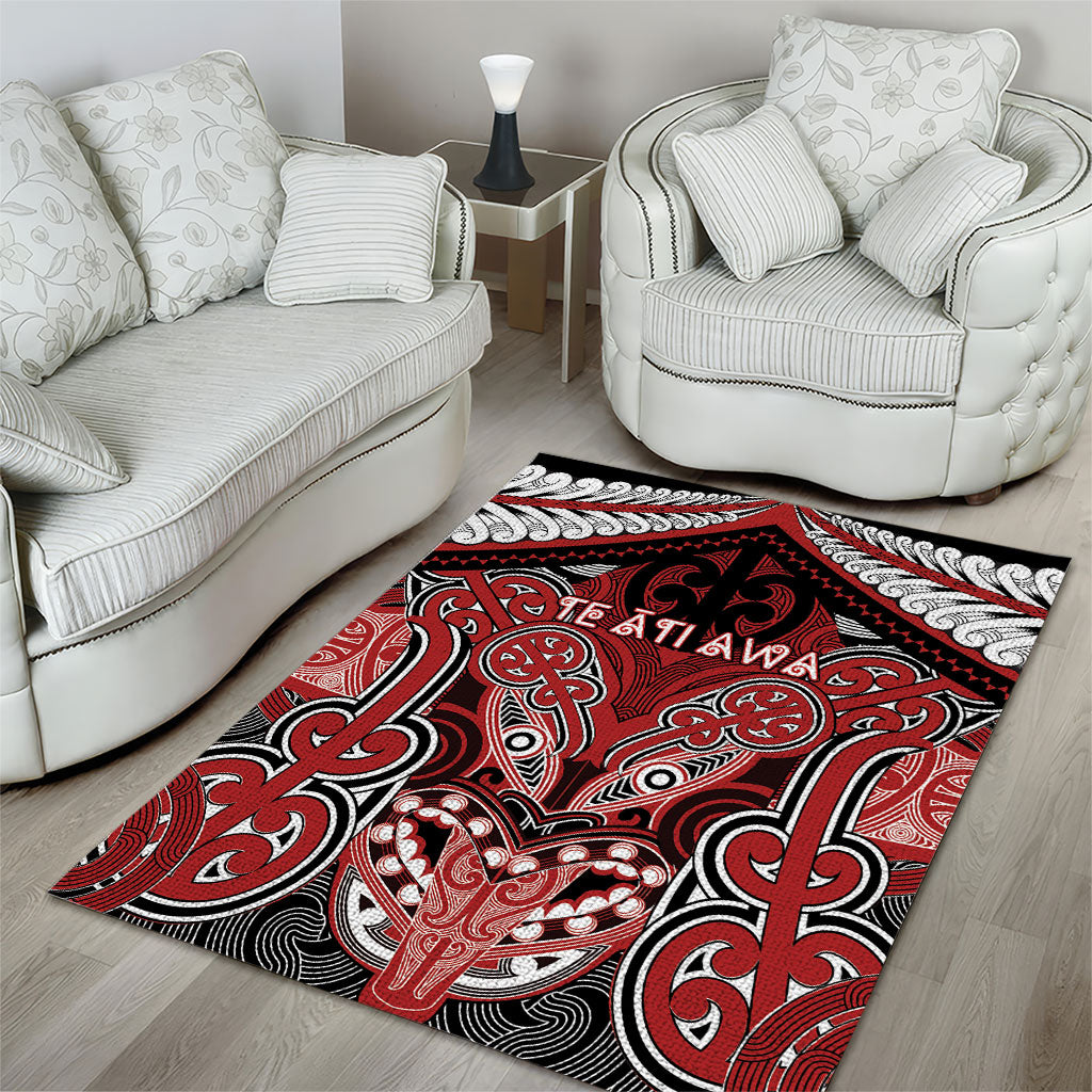 Aotearoa Iwi Te Ati Awa Area Rug Maori Kowhaiwhai Pattern