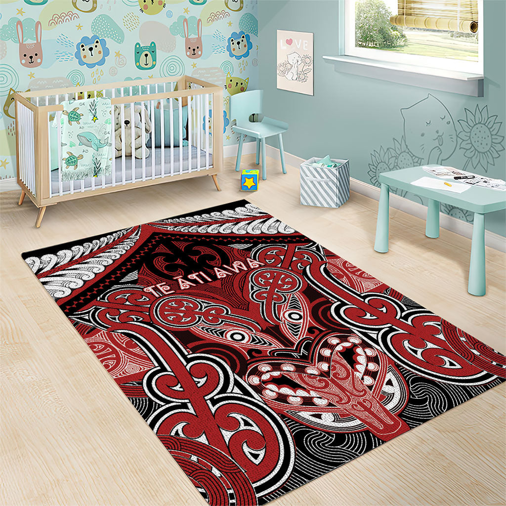 Aotearoa Iwi Te Ati Awa Area Rug Maori Kowhaiwhai Pattern