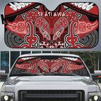 Aotearoa Iwi Te Ati Awa Auto Sun Shade Maori Kowhaiwhai Pattern