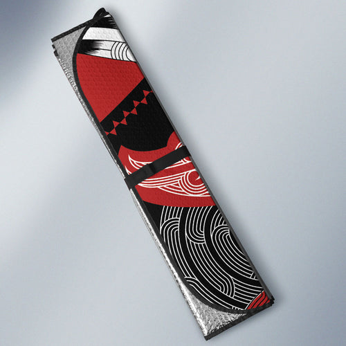 Aotearoa Iwi Te Ati Awa Auto Sun Shade Maori Kowhaiwhai Pattern
