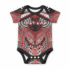 Aotearoa Iwi Te Ati Awa Personalised Baby Onesie Maori Kowhaiwhai Pattern