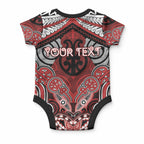 Aotearoa Iwi Te Ati Awa Personalised Baby Onesie Maori Kowhaiwhai Pattern