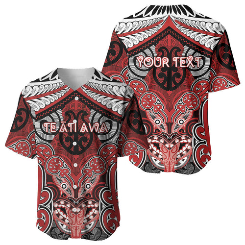 Aotearoa Iwi Te Ati Awa Personalised Baseball Jersey Maori Kowhaiwhai Pattern