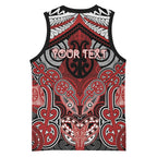 Aotearoa Iwi Te Ati Awa Personalised Basketball Jersey Maori Kowhaiwhai Pattern