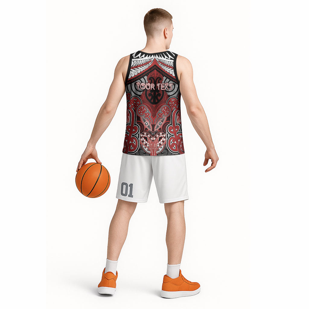 Aotearoa Iwi Te Ati Awa Personalised Basketball Jersey Maori Kowhaiwhai Pattern