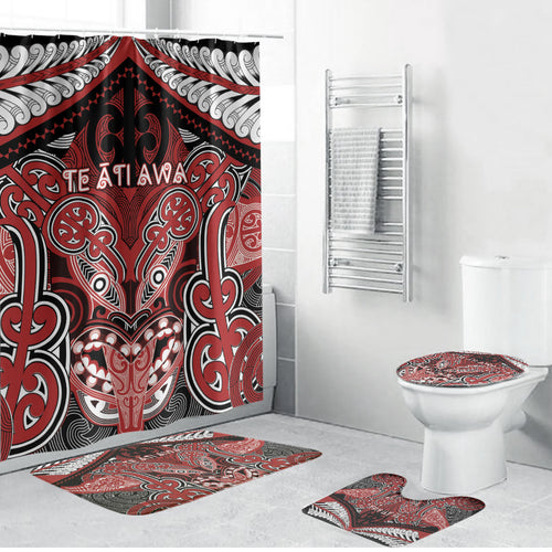 Aotearoa Iwi Te Ati Awa Bathroom Set Maori Kowhaiwhai Pattern