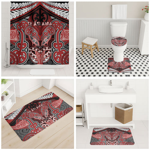 Aotearoa Iwi Te Ati Awa Bathroom Set Maori Kowhaiwhai Pattern