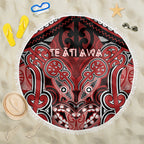 Aotearoa Iwi Te Ati Awa Beach Blanket Maori Kowhaiwhai Pattern