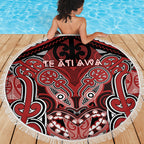 Aotearoa Iwi Te Ati Awa Beach Blanket Maori Kowhaiwhai Pattern