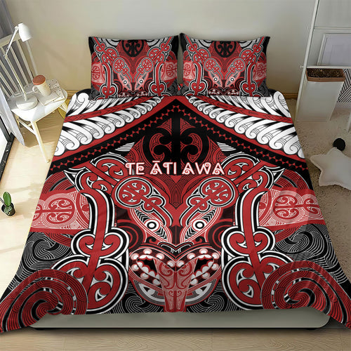 Aotearoa Iwi Te Ati Awa Bedding Set Maori Kowhaiwhai Pattern