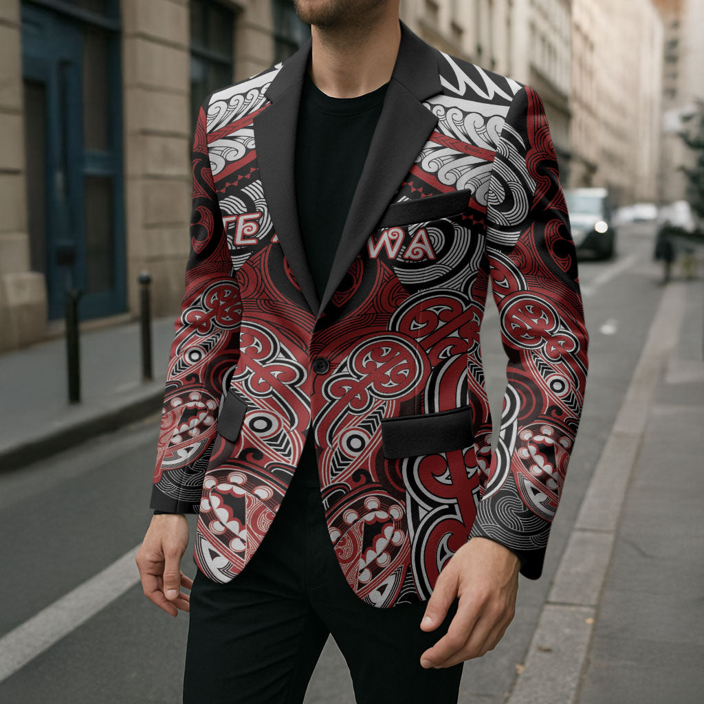 Aotearoa Iwi Te Ati Awa Personalised Blazer Maori Kowhaiwhai Pattern