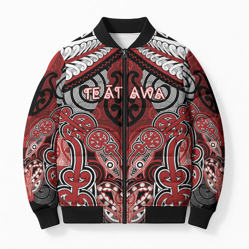 Aotearoa Iwi Te Ati Awa Personalised Bomber Puffer Jacket Maori Kowhaiwhai Pattern