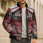 Aotearoa Iwi Te Ati Awa Personalised Bomber Puffer Jacket Maori Kowhaiwhai Pattern