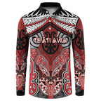 Aotearoa Iwi Te Ati Awa Personalised Button Sweatshirt Maori Kowhaiwhai Pattern