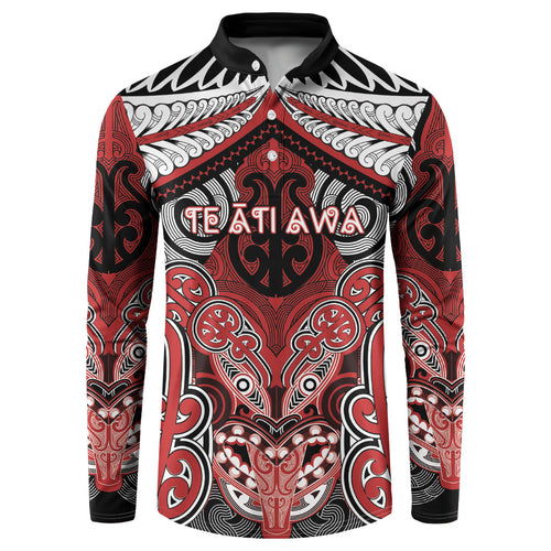 Aotearoa Iwi Te Ati Awa Personalised Button Sweatshirt Maori Kowhaiwhai Pattern