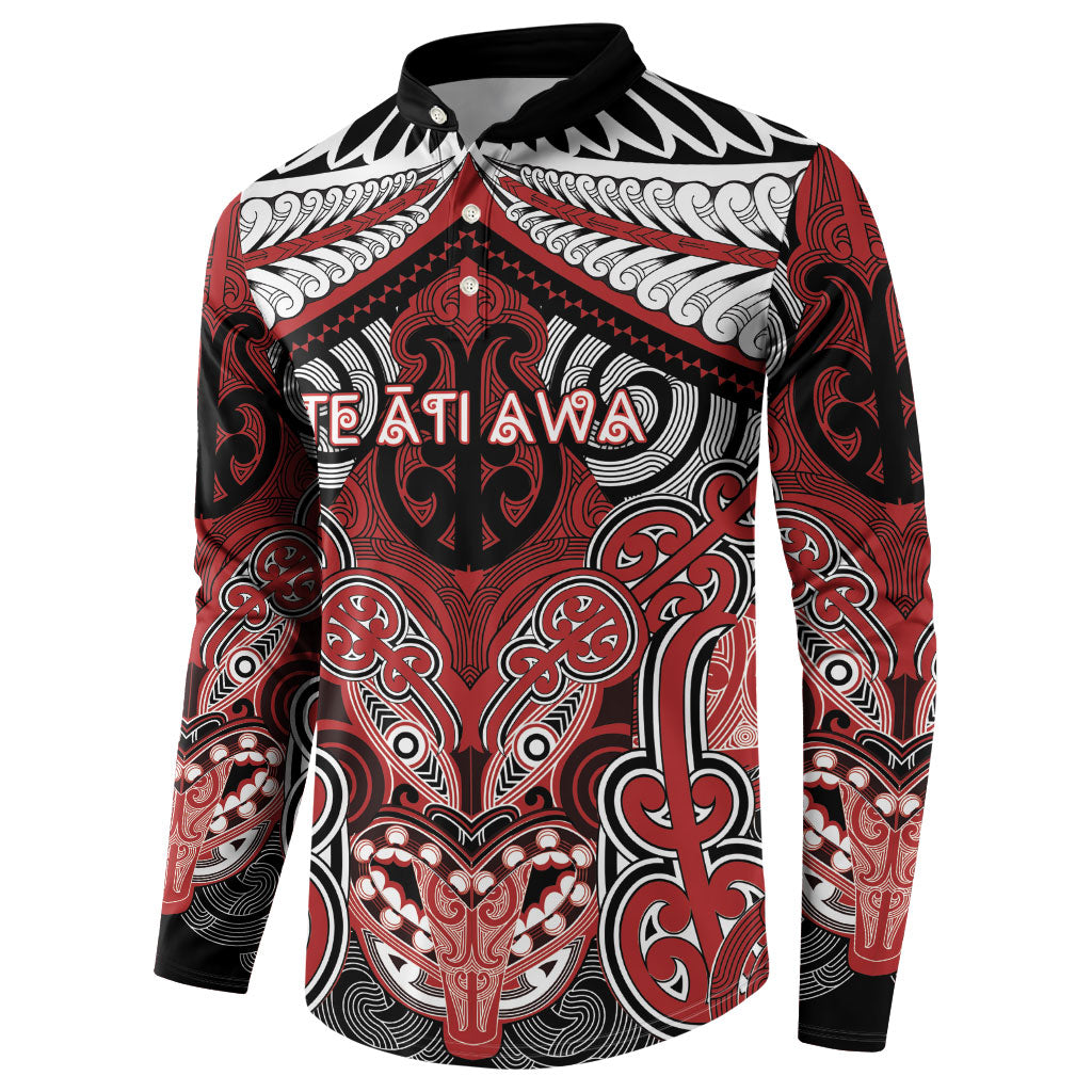 Aotearoa Iwi Te Ati Awa Personalised Button Sweatshirt Maori Kowhaiwhai Pattern