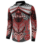 Aotearoa Iwi Te Ati Awa Personalised Button Sweatshirt Maori Kowhaiwhai Pattern