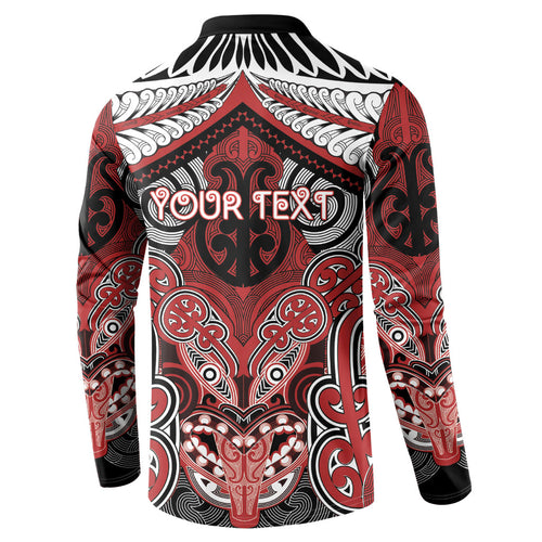 Aotearoa Iwi Te Ati Awa Personalised Button Sweatshirt Maori Kowhaiwhai Pattern