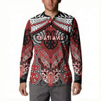 Aotearoa Iwi Te Ati Awa Personalised Button Sweatshirt Maori Kowhaiwhai Pattern