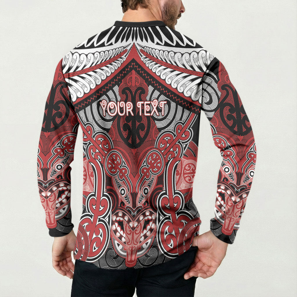 Aotearoa Iwi Te Ati Awa Personalised Button Sweatshirt Maori Kowhaiwhai Pattern