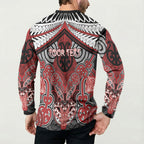 Aotearoa Iwi Te Ati Awa Personalised Button Sweatshirt Maori Kowhaiwhai Pattern