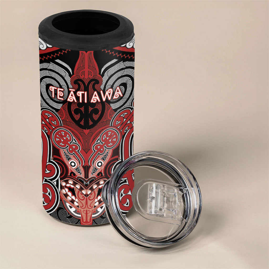 Aotearoa Iwi Te Ati Awa Personalised 4 in 1 Can Cooler Tumbler Maori Kowhaiwhai Pattern