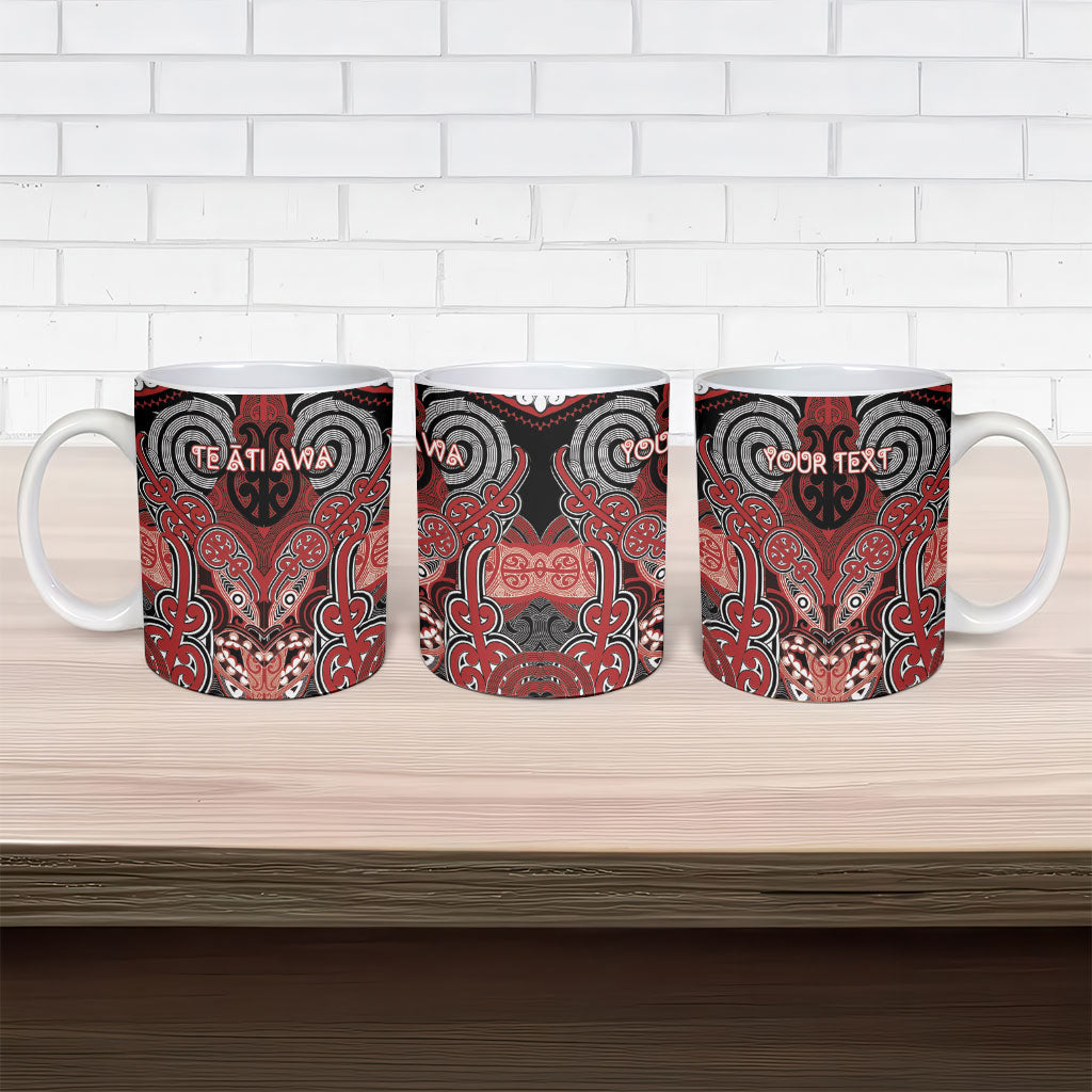 Aotearoa Iwi Te Ati Awa Personalised Ceramic Mug Maori Kowhaiwhai Pattern