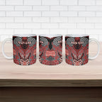 Aotearoa Iwi Te Ati Awa Personalised Ceramic Mug Maori Kowhaiwhai Pattern