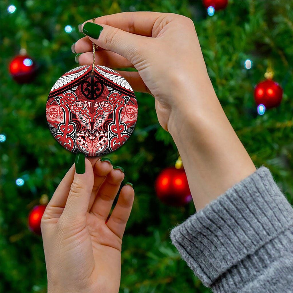 Aotearoa Iwi Te Ati Awa Personalised Ceramic Ornament Maori Kowhaiwhai Pattern