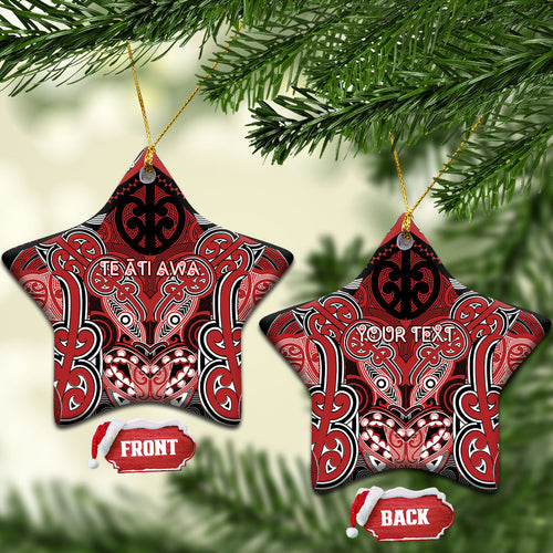 Aotearoa Iwi Te Ati Awa Personalised Ceramic Ornament Maori Kowhaiwhai Pattern